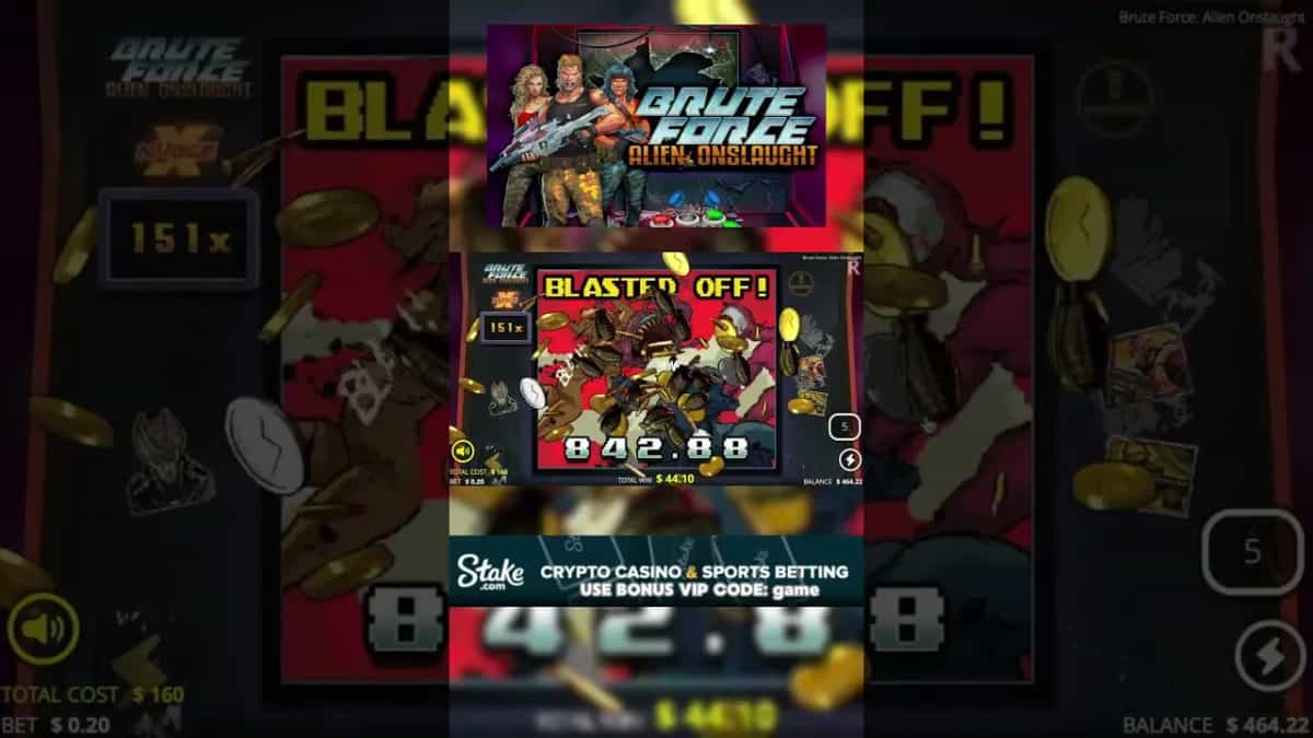 Brute Force Alien Onslaught: 80000x MEGA Vinst hos Stake!