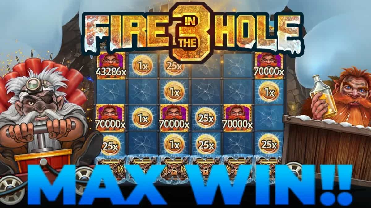 Galen vinst! Fire in the Hole 3: 70000x på Lucky Wagon Spins
