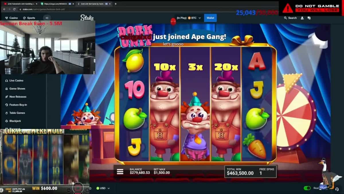 Dork Unit HUGE WIN! $2,847,600 on Stake - Hacksaw Gaming