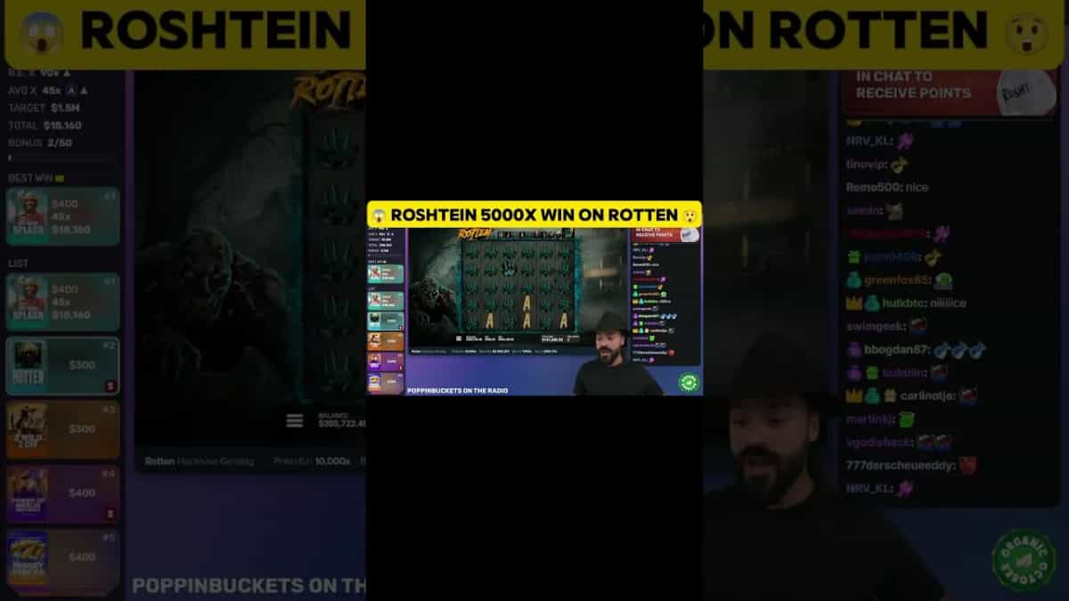 Rotten Slot: Roshtein Hits a HUGE 5000x Full Screen Win!